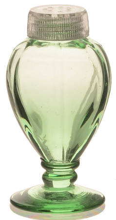 Fairfax Green (line 2375) Footed Shaker & Glass Lid