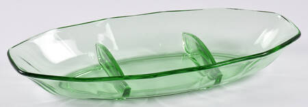 Fairfax Green (line 2375) 11" Oval 3 Part Relish