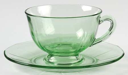 Fairfax Green (line 2375) Footed Cup & Saucer Set