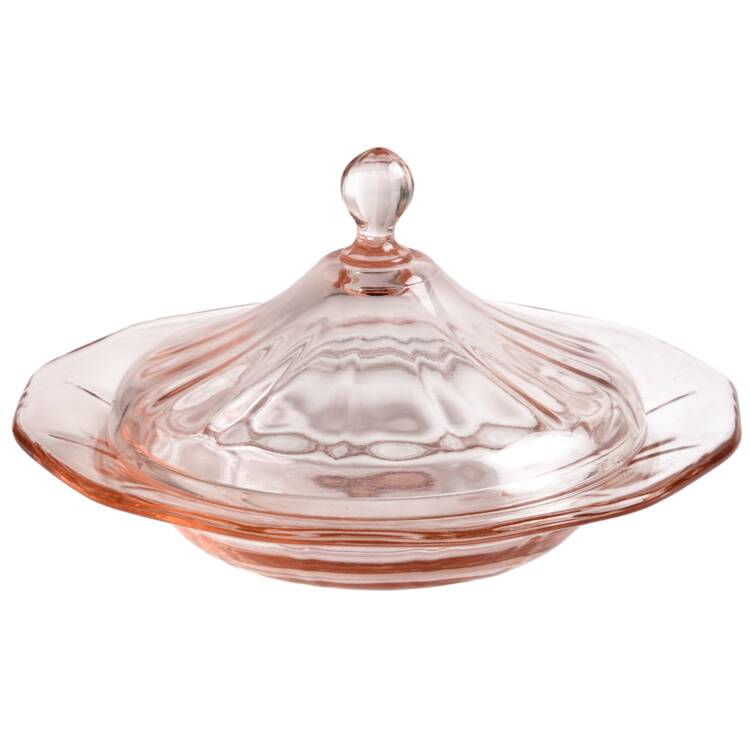 Fairfax Pink (Rose, Line 2375) Round Covered Butter