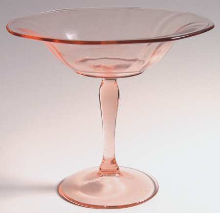 Fairfax Pink (Rose, Line 2375) Round Compote (Height X Width)