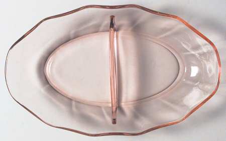 Fairfax Pink (Rose, Line 2375) 8" Oval 2 Part Relish