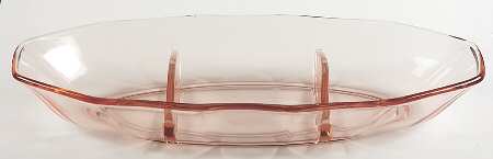 Fairfax Pink (Rose, Line 2375) 12" Oval 3 Part Relish