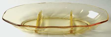 Fairfax Topaz (Yellow, Line 2375) 11" Oval 3 Part Relish