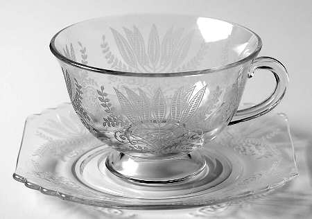 Fern (Clear Base) Stem #4020 Cup & Saucer Set