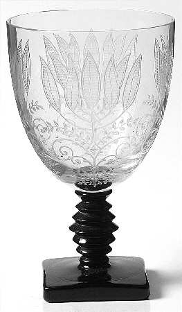 Fern (Black Base) Stem #4020 Water Goblet
