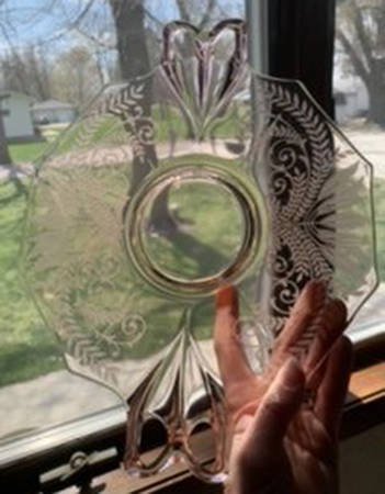 Fern Rose Bowl Handled Cake Plate