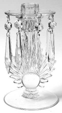 Flame Clear Tall Single Candlestick with 8 Prisms