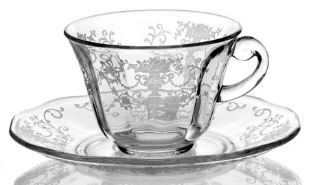 Florentine Clear (Stem 6005, Etch 311) Cup & Saucer Set