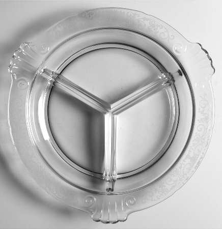 Florentine Clear (Stem 6005, Etch 311) 9" 3 Part Round Relish