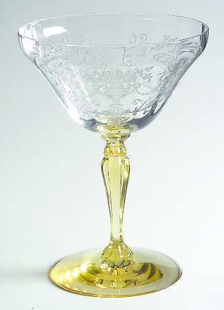 Florentine Topaz (Stem 6005, Etch 311) Champagne/Tall Sherbet