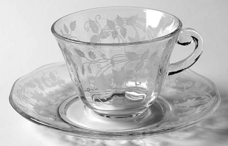 Fuchsia Clear Cup & Saucer Set