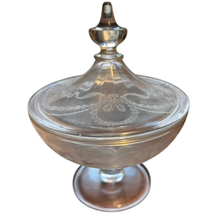 Garland (Etch 237, Optic, Stem 766) Candy Dish & Lid
