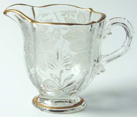 Gold Lace Footed Creamer (Baroque Shape)