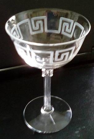 Greek Key Champagne/Tall Sherbet