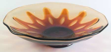 Hawaiian Amber Brown 11" Shallow Round Bowl