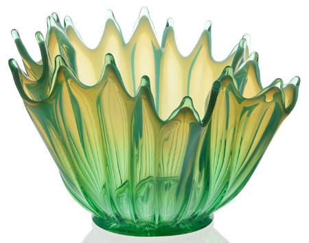 Heirloom Green 10" Round Crimped Bowl