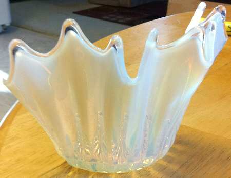 Heirloom White (Opal) 10" Round Crimped Bowl