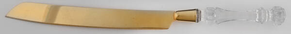 Heritage Clear Wedding Cake Knife with Gold Electroplate Blade