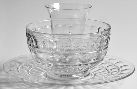 Hermitage Clear Ice Dish with Insert & Und Tomato