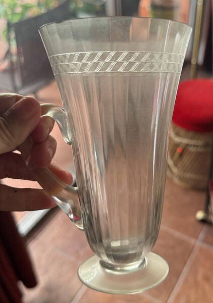 Irish Lace Handled Footed Ice Tea