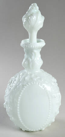 Jenny Lind Milkglass Cologne Bottle & Stopper