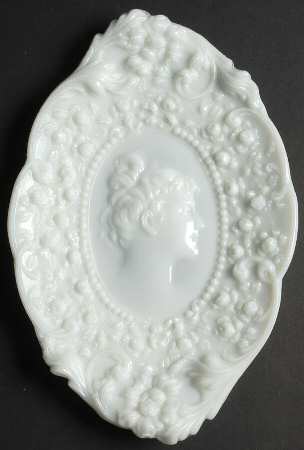 Jenny Lind Milkglass Comb and Brush Tray