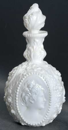 Jenny Lind Milkglass Cologne Bottle & Stopper