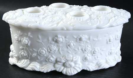 Jenny Lind Milkglass Crocus Pot & Lid