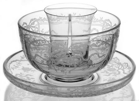 June Clear Crab Ice Dish W/Insert & Underplate