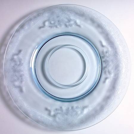 June Blue (Azure) Cheese & Cracker Plate No Stand