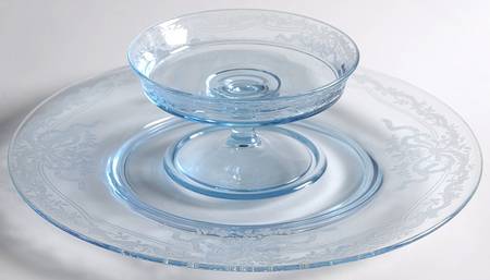 June Blue (Azure) Cheese & Cracker Set