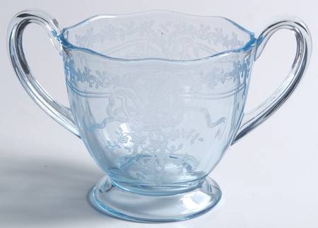 June Blue (Azure) Footed Open Sugar
