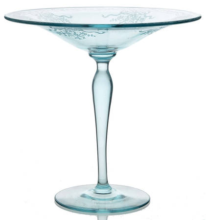 June Blue (Azure) Round Compote (Height X Width)