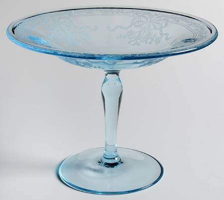 June Blue (Azure) Round Compote (Height X Width)