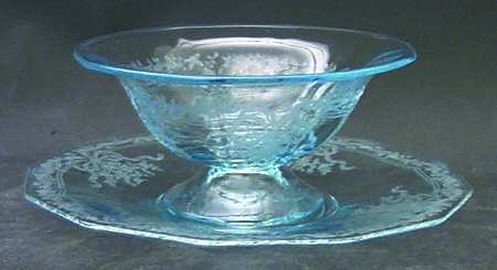 June Blue (Azure) Mayonnaise Bowl and Underplate
