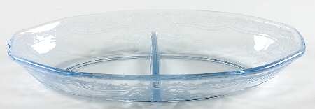 June Blue (Azure) 8" Oval 2 Part Relish