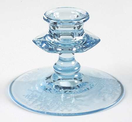 June Blue (Azure) 3" Single Light Candlestick