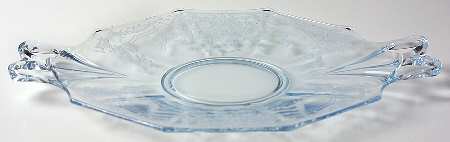 June Blue (Azure) Handled Cake Plate