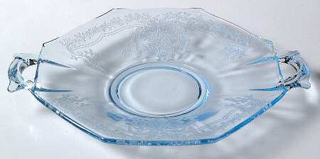 June Blue (Azure) Lemon Plate with Square Handle