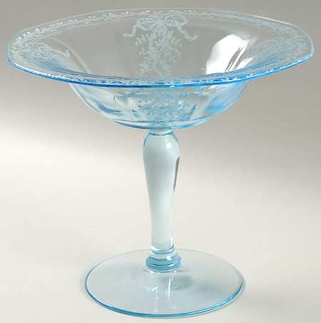 June Blue (Azure) Round Compote (Height X Width)