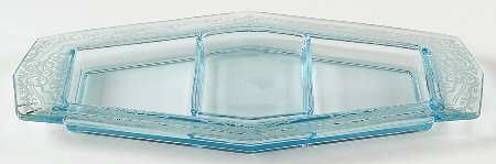 June Blue (Azure) Rectangular Service Tray with Lemon Insert