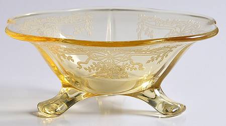June Topaz (Yellow) 3-Toed Footed Bowl