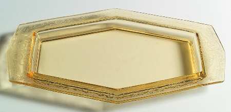 June Topaz (Yellow) Rectangular Service Tray without Lemon Insert