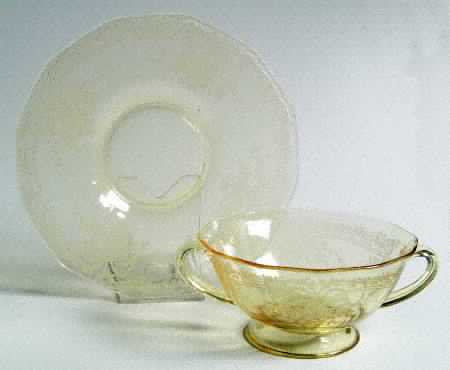 June Topaz (Yellow) Cream Soup & Saucer Set