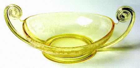 June Topaz (Yellow) 14" Oval Handled Bowl