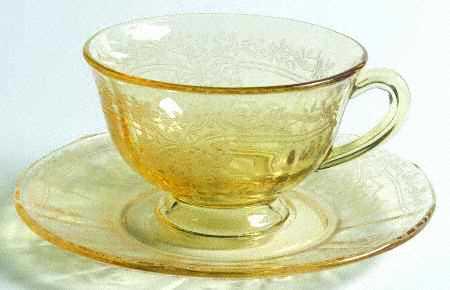 June Topaz (Yellow) Footed Cup & Saucer Set