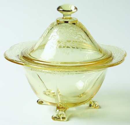 June Topaz (Yellow) Candy Dish & Lid