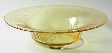 June Topaz (Yellow) 12" 3-Toed Footed Bowl