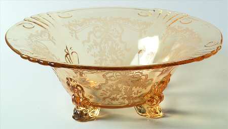June Topaz (Yellow) 10" 4-Toed Footed Bowl
